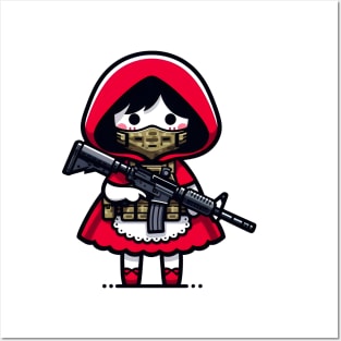 Tactical Little Red Riding Hood Adventure Tee: Where Fairytales Meet Bold Style Posters and Art